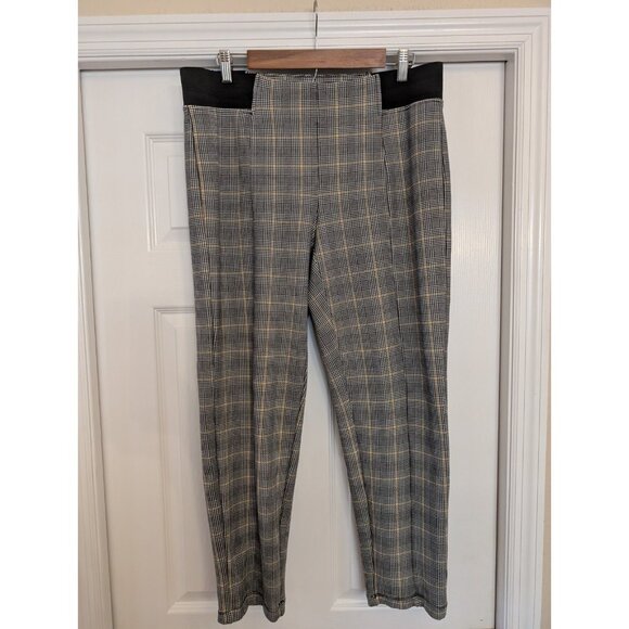TERRA SKY Plaid Pull-on Stretch Ankle Pants - Picture 2 of 9